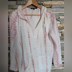 Pink and White Tie-Dye Hoodie Size Medium but Fits Like A Large